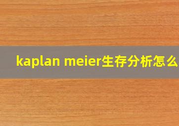 kaplan meier生存分析怎么看